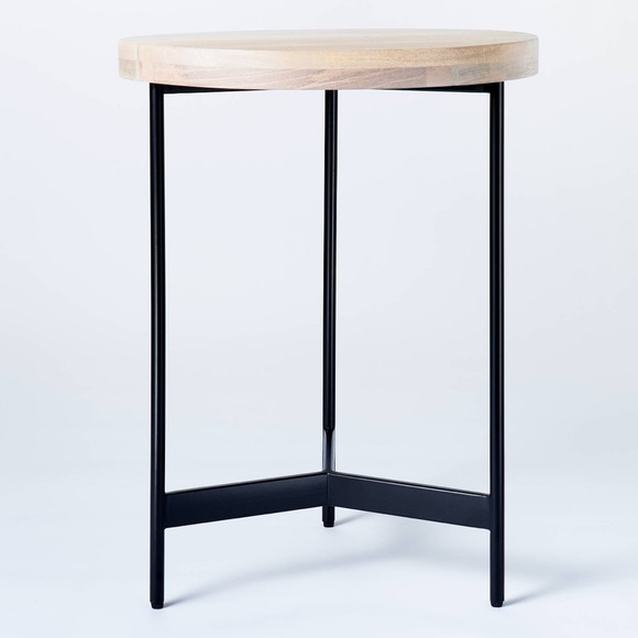 Threshold Accents Villa Park Round Wooden Knock Down End Side Table